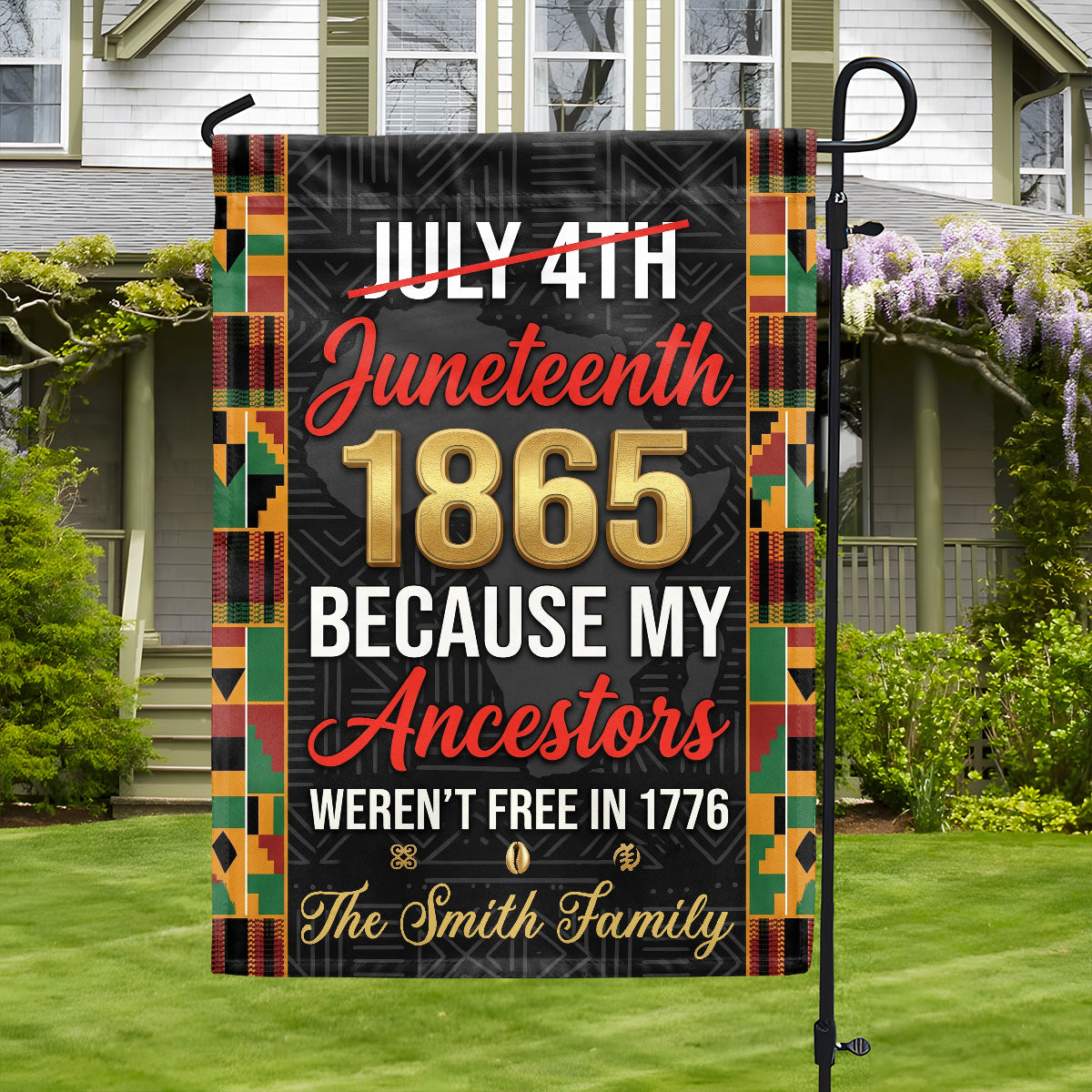 Juneteeth 1865 Black Empowerment  - Personalized Garden Flag