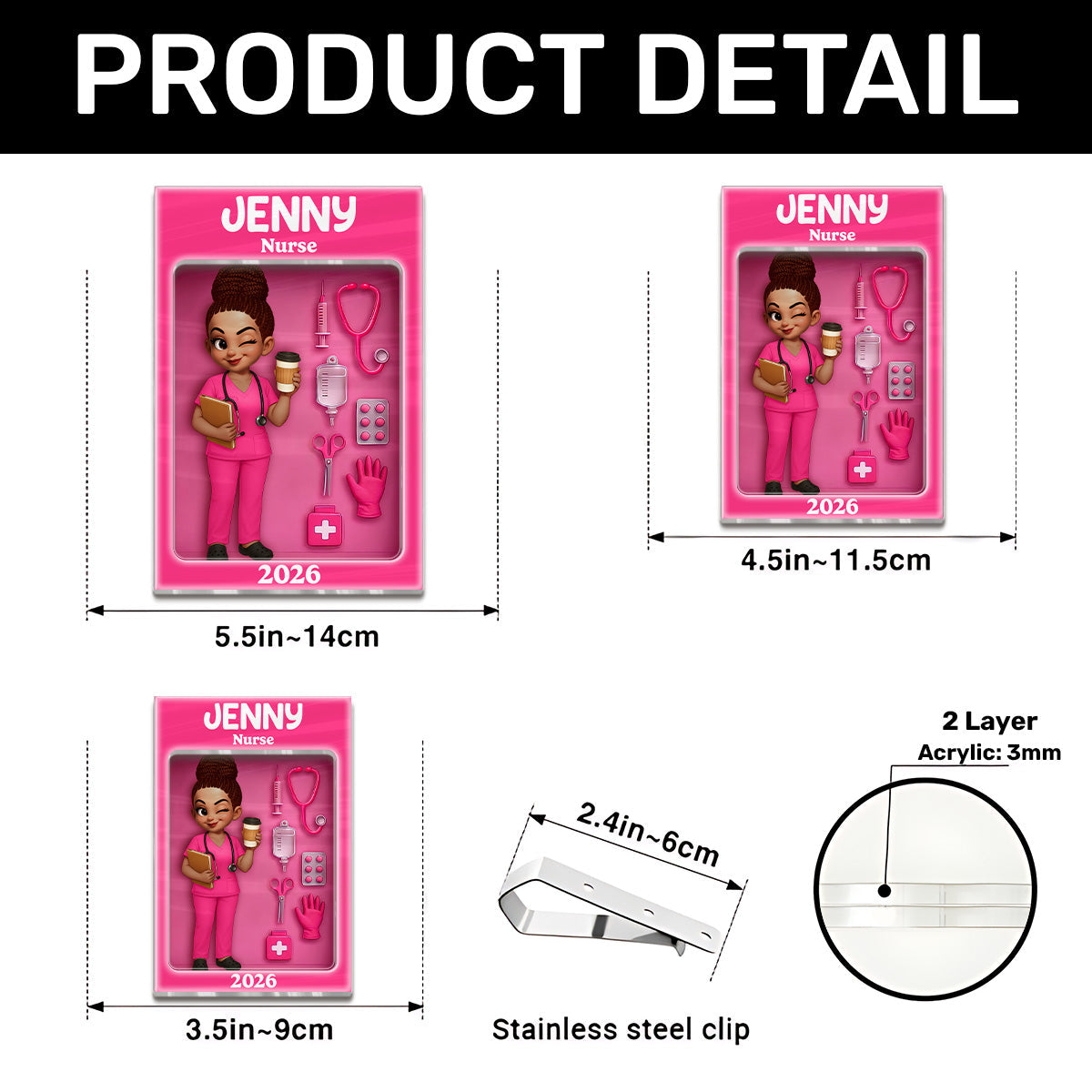 Nurse In Toy Box - Personalized Acrylic Car Visor Clip