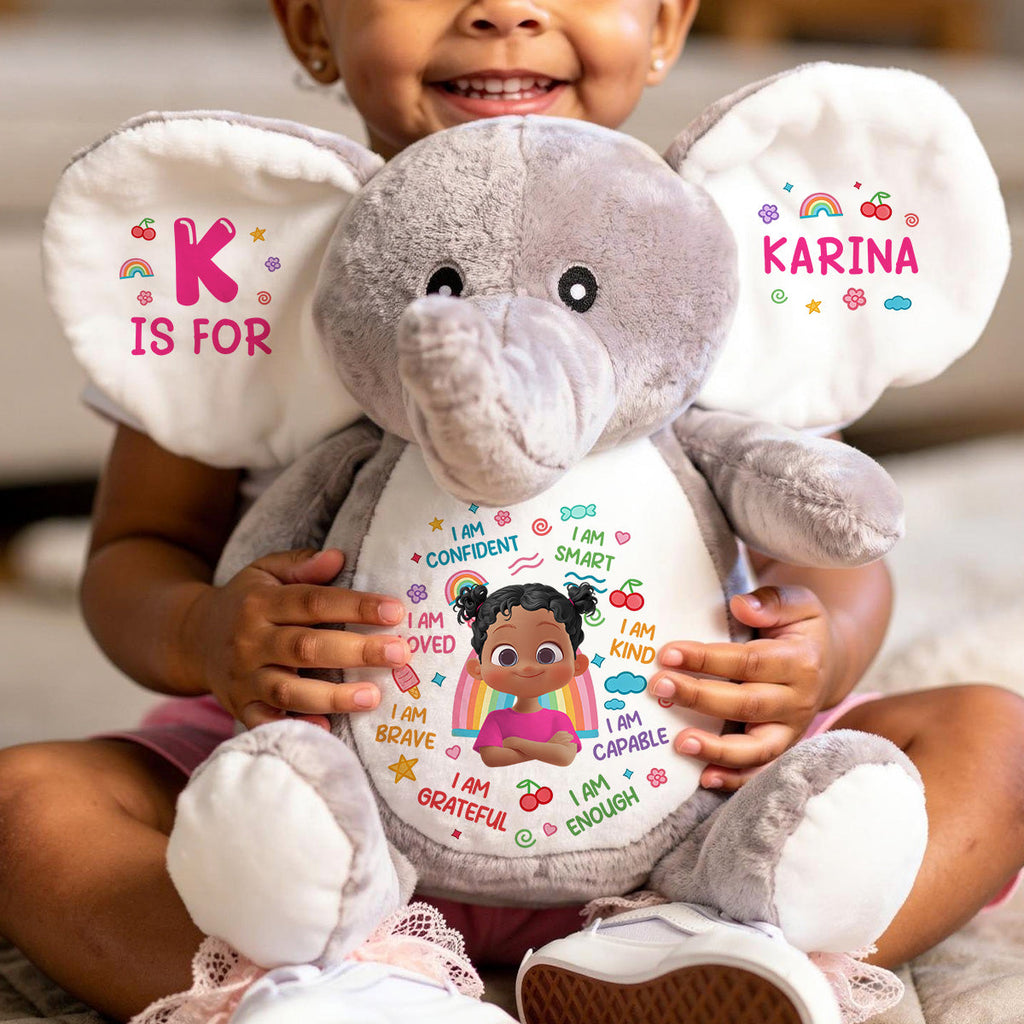 I Am Kind I Am Smart - Personalized Stuffed Elephant