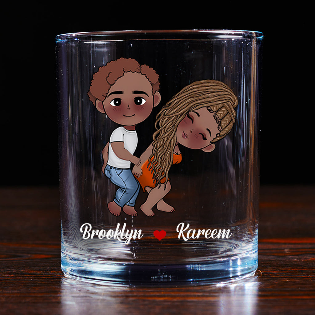 I Love You Either Way - Personalized Round Whiskey Glass