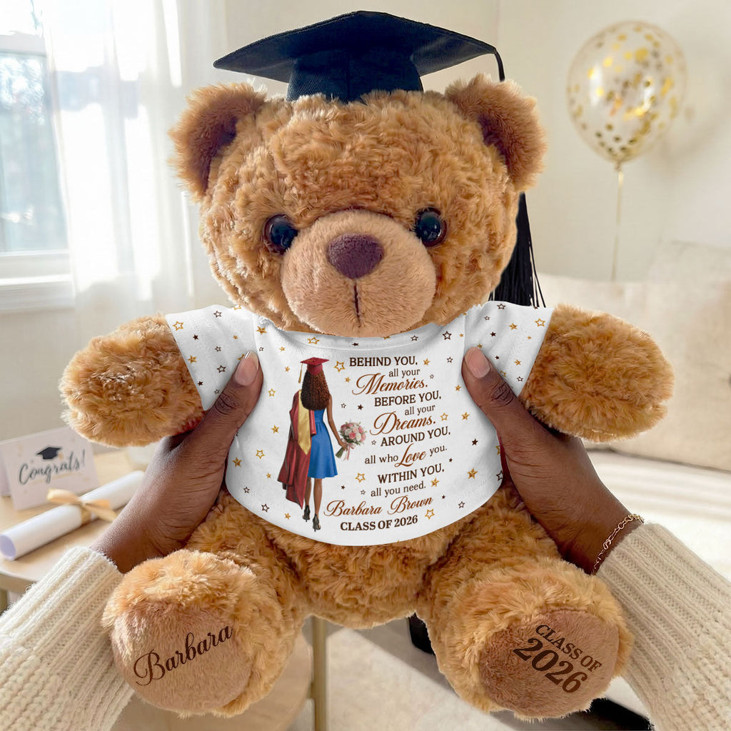 Behind You All Your Memories - Personalized Graduation Bear With Card