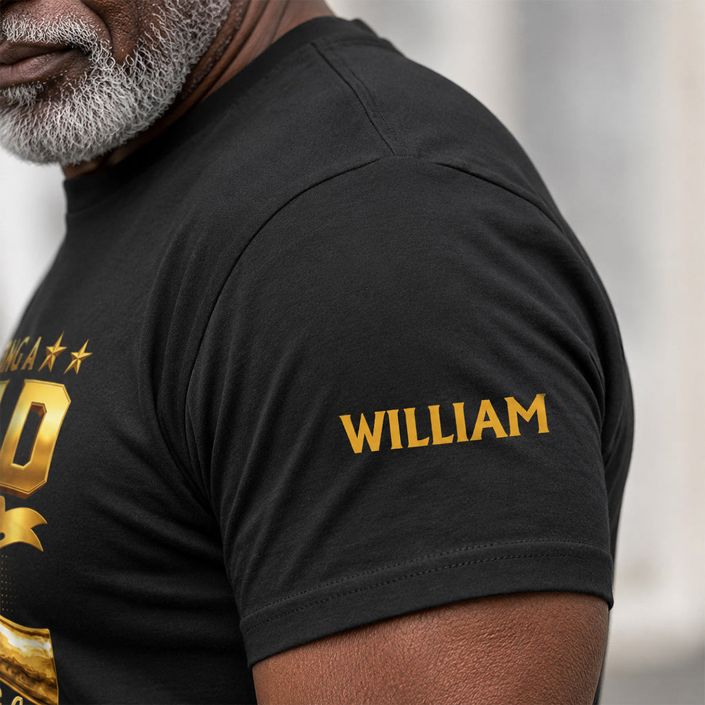 Being A Dad Is An Honor Being A Grandpa Is Priceless - Personalized T-shirt With Front And Sleeve Design