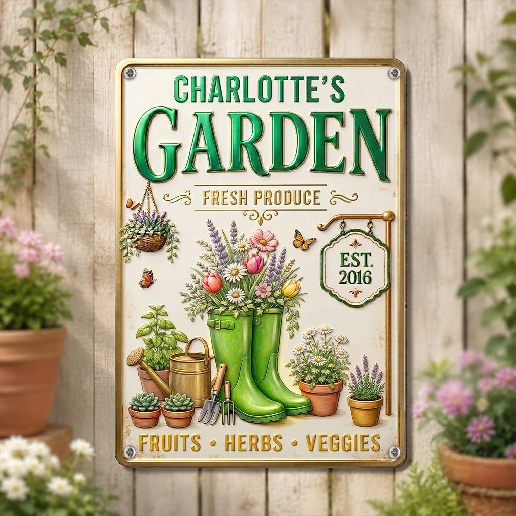 My Lovely Garden - Personalized Metal Sign