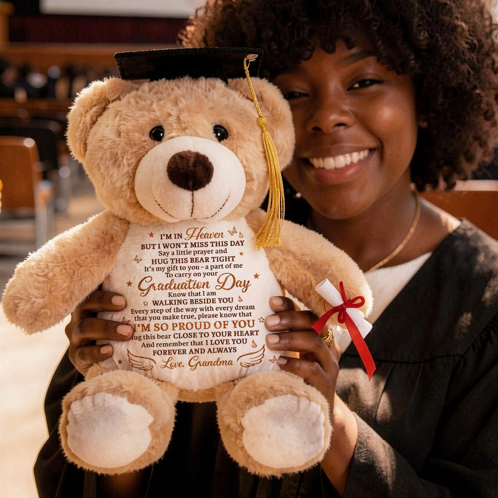 I'm In Heaven But I Won't Miss This Day - Personalized Graduation Teddy Bear