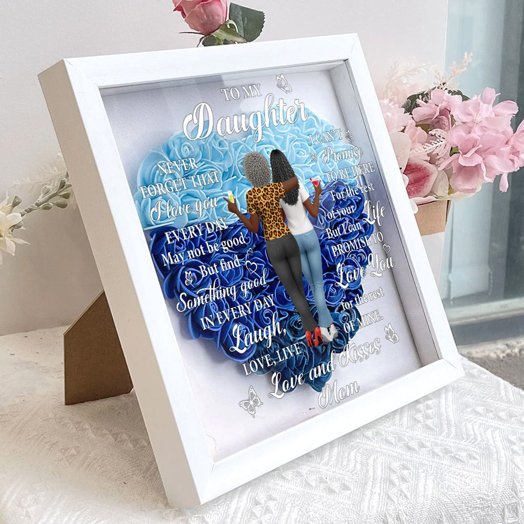 Never Forget That I Love You - Personalized Heart Flower Shadow Box