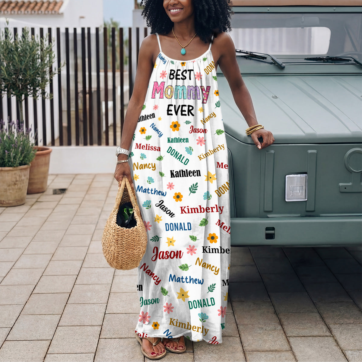 Best Mommy Ever - Personalized Backless Cami Maxi Dress