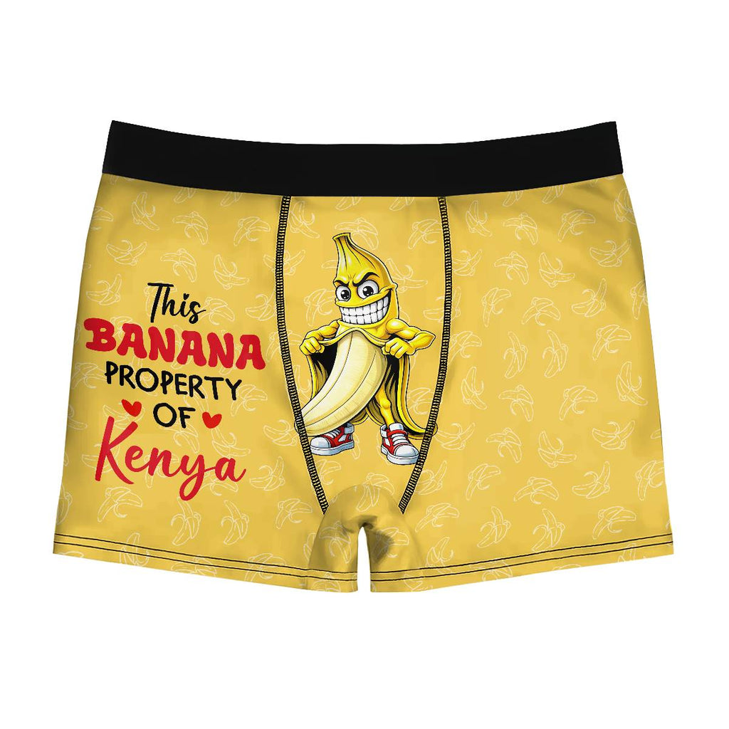 This Banana Property Of My Love Featuring Banana And Heart - Personalized Men's Boxer Briefs