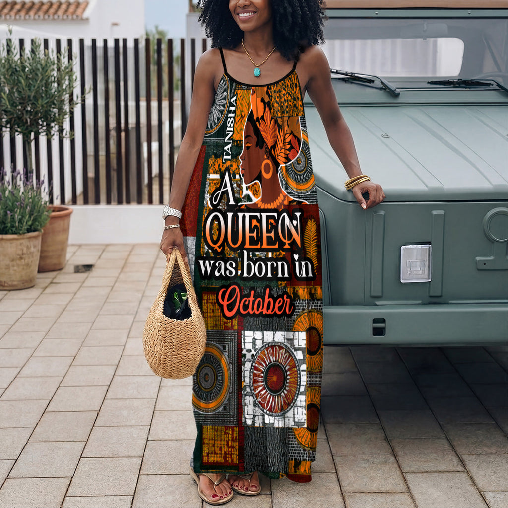 A Beautiful Queen - Personalized Backless Cami Maxi Dress