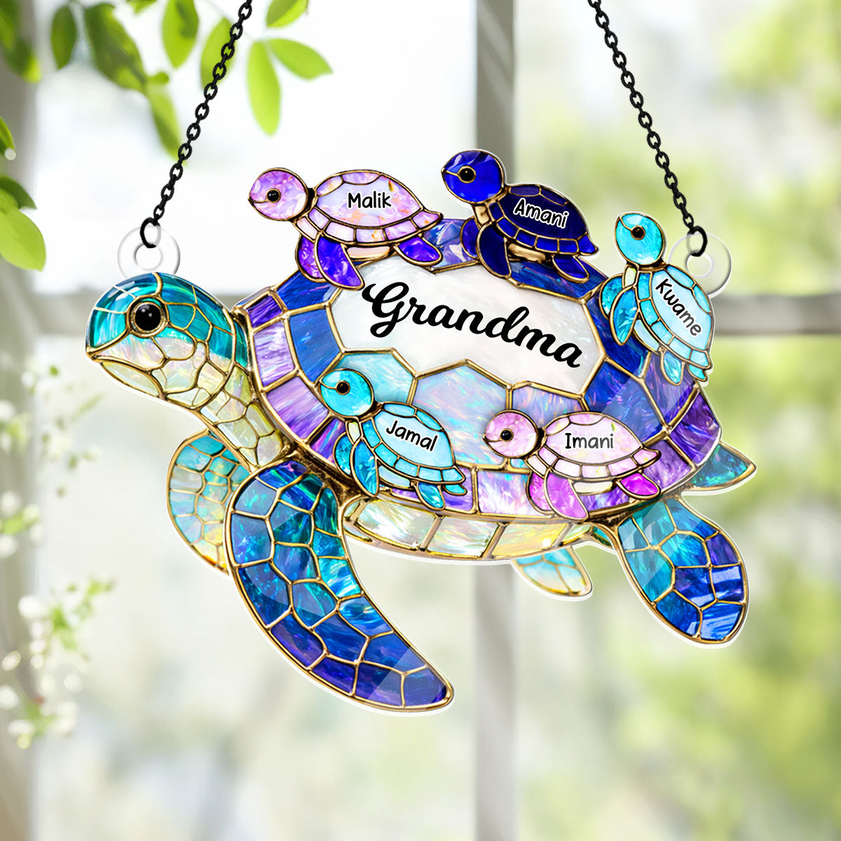 Mom Grandma Sea Turtle - Personalized Acrylic Suncatcher