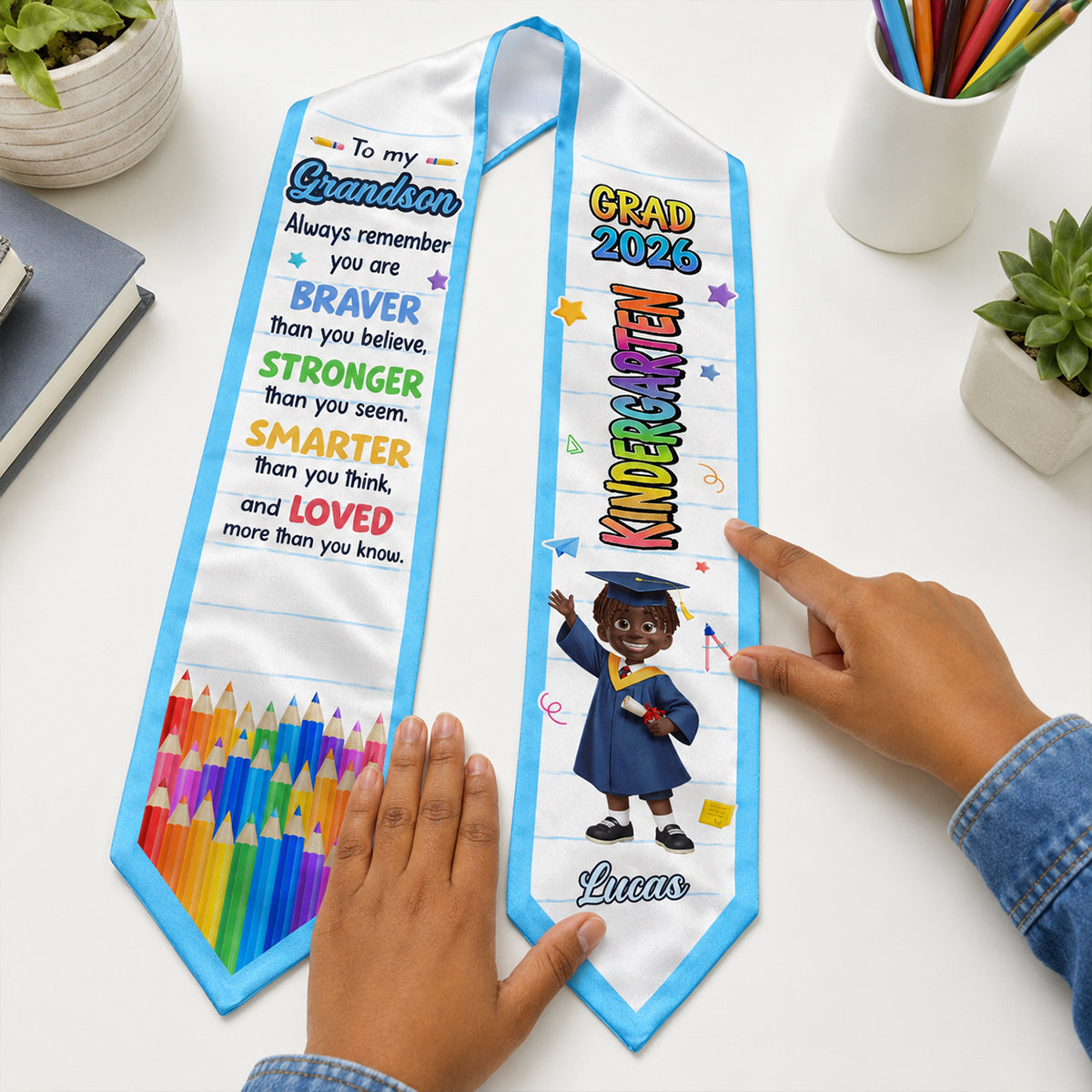 Preschool Kindergarten Graduation - Personalized Kid Graduation Stole