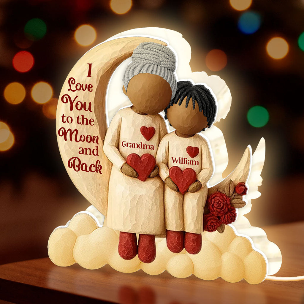 I Love You To The Moon And Back - Personalized Light Box