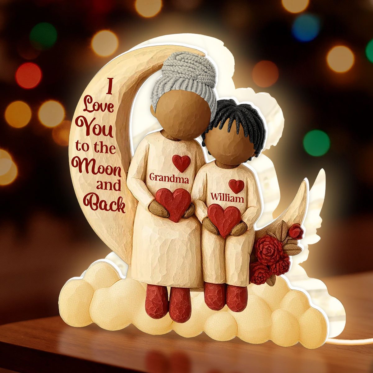 I Love You To The Moon And Back - Personalized Light Box