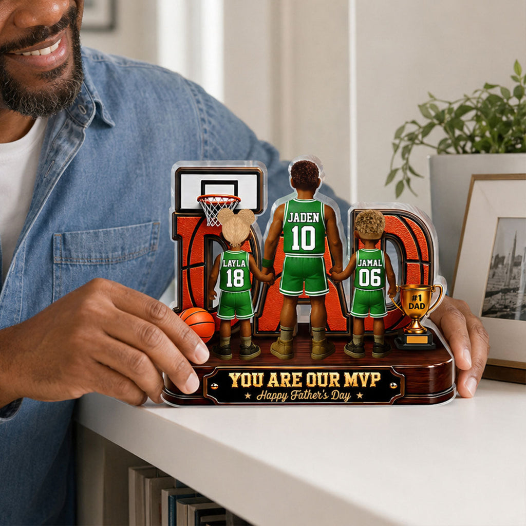 Father's Day Gifts For Dad, Grandpa, Basketball Lovers, Sports Fans, Sports Lovers  Basketball And Chill - Personalized Custom Shaped Acrylic Plaque