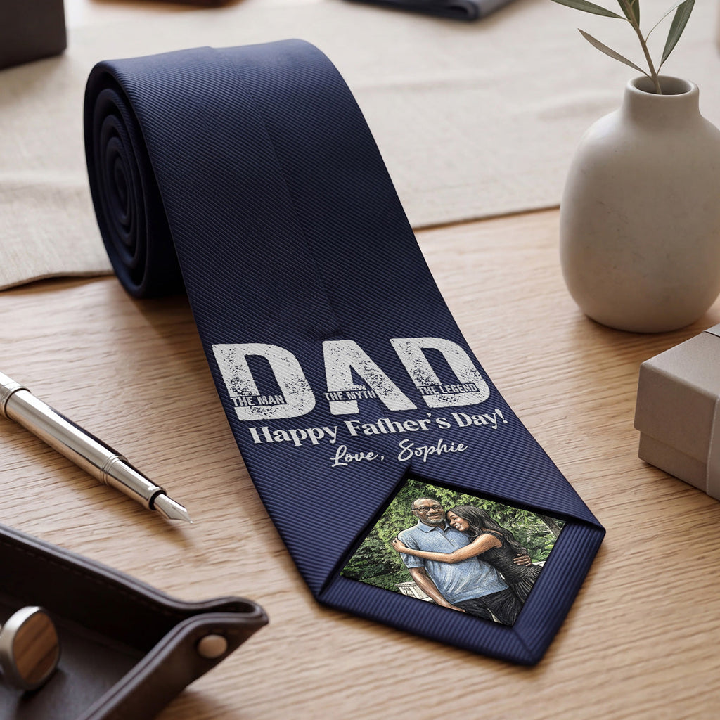 Dad The Man The Myth The Legend - Personalized Men Tie