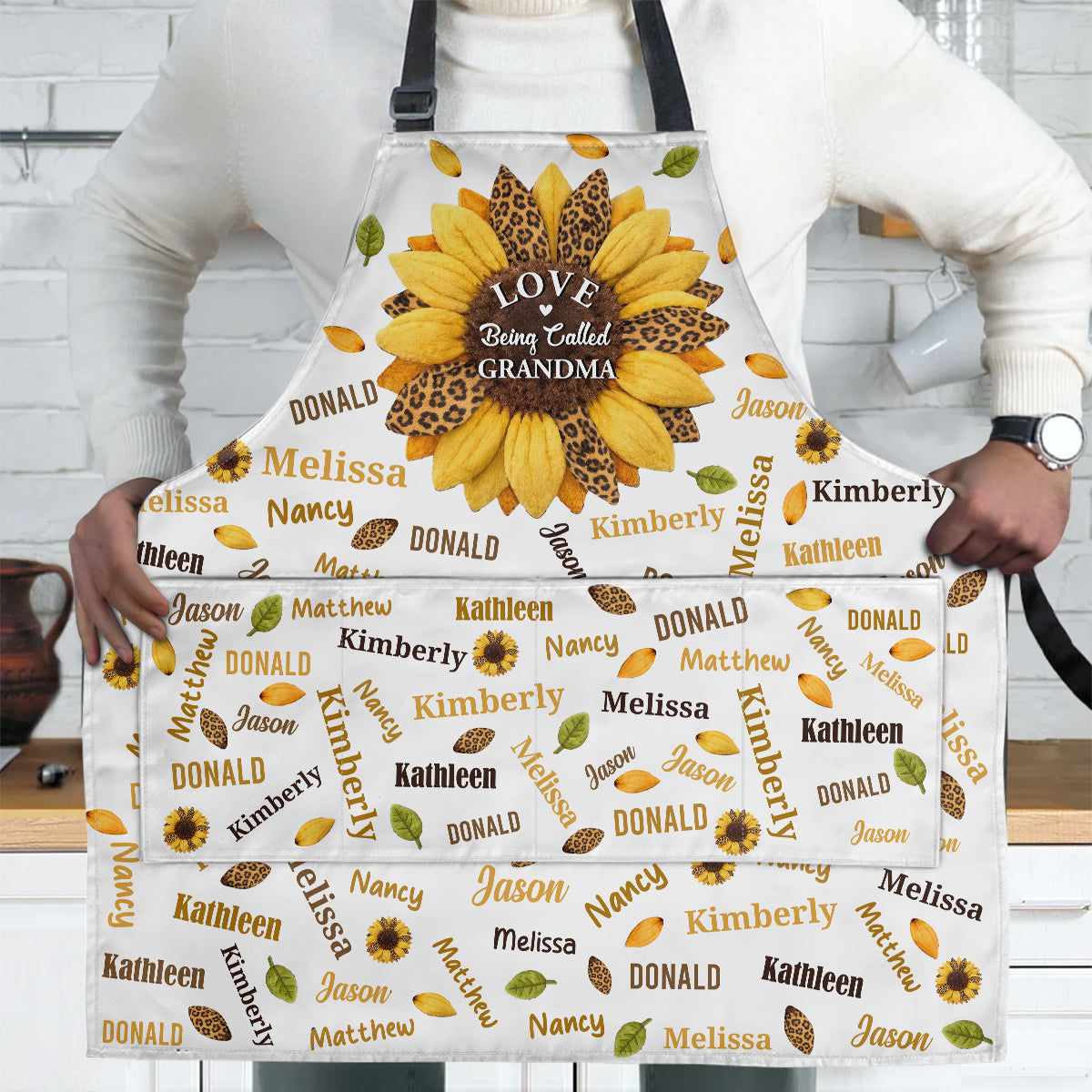 Love Being Called Grandma - Personalized Apron With Pocket