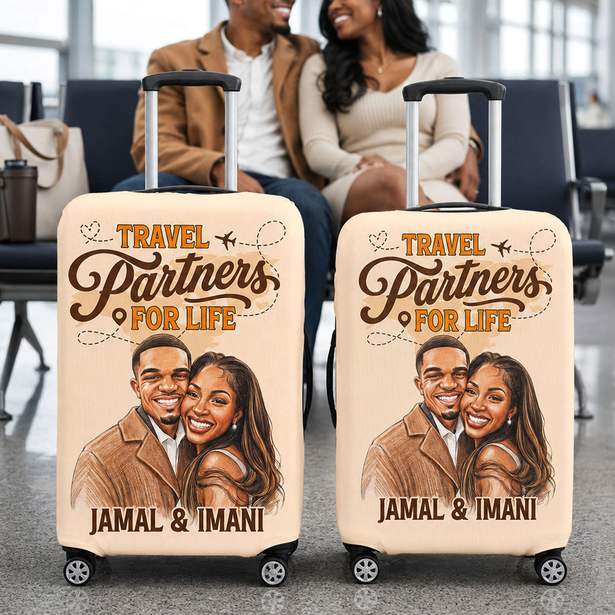 Travel Partners for Life - Personalized Luggage Cover
