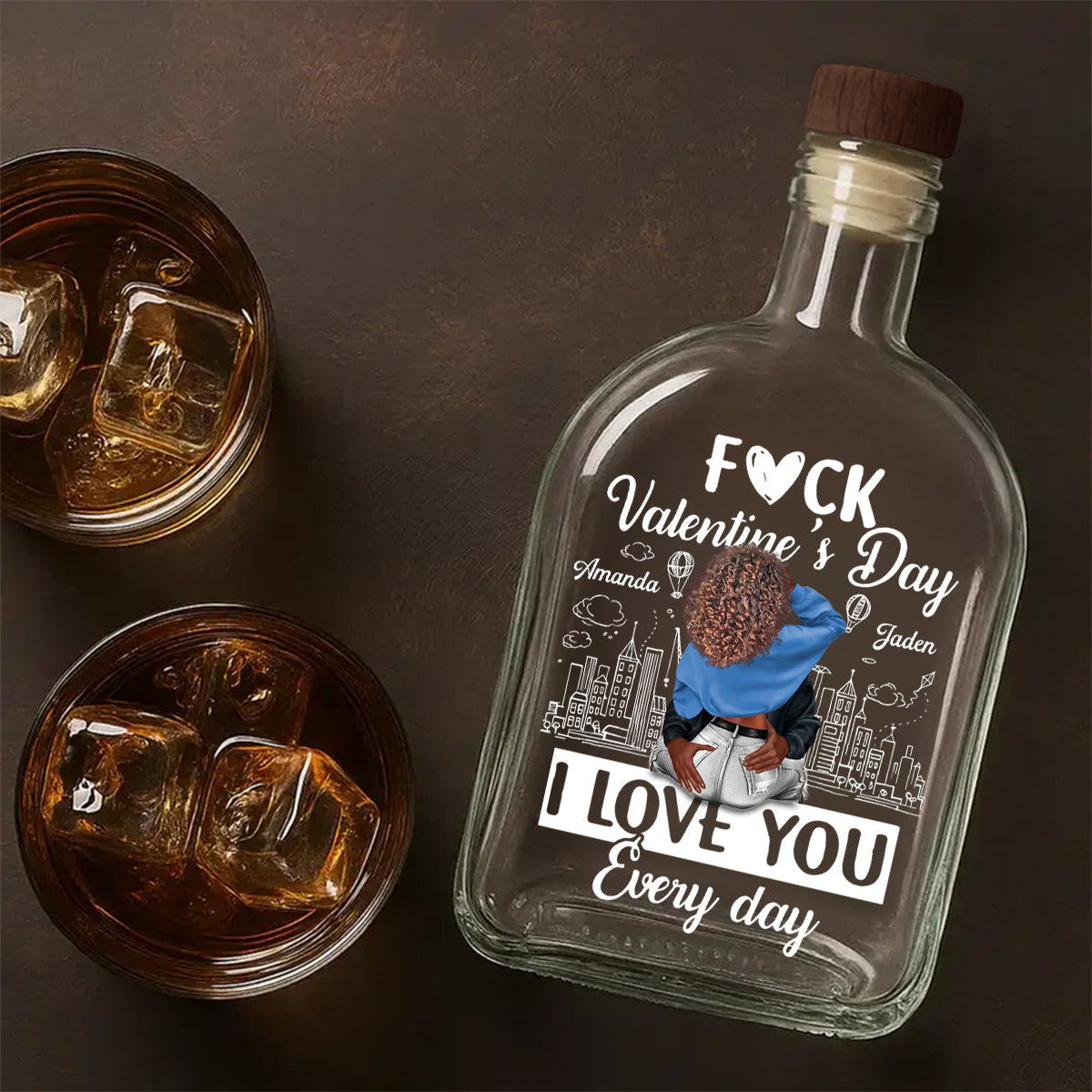 I Love You Every Day - Personalized Whiskey Bottle