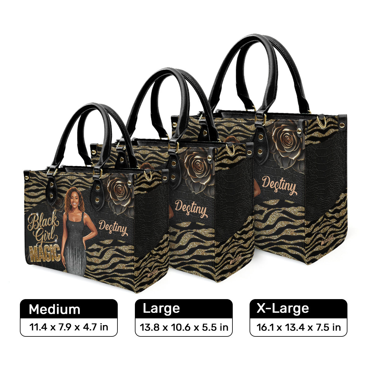 Black Girl Magic - Personalized Leather Handbag