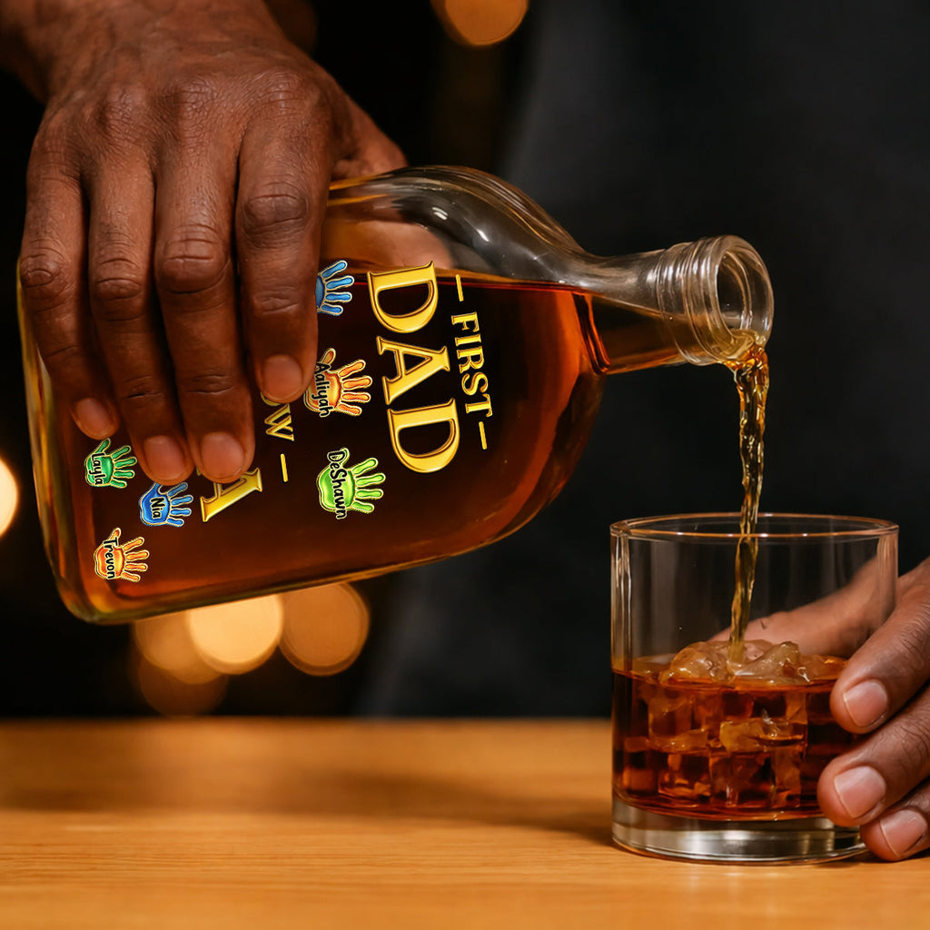 First Dad Now PaPa - Personalized Whiskey Bottle