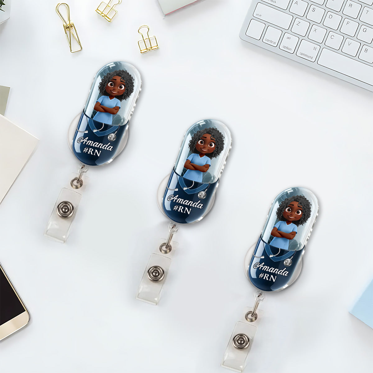Proud To Be A Nurse Capsule - Personalized Acrylic Badge Reel