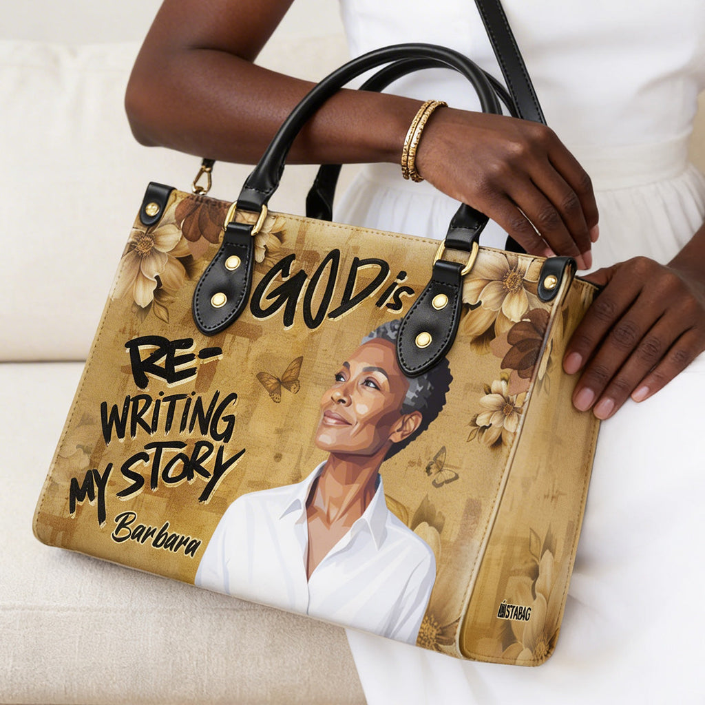 God Is Rewriting My Story - Personalized Leather Handbag