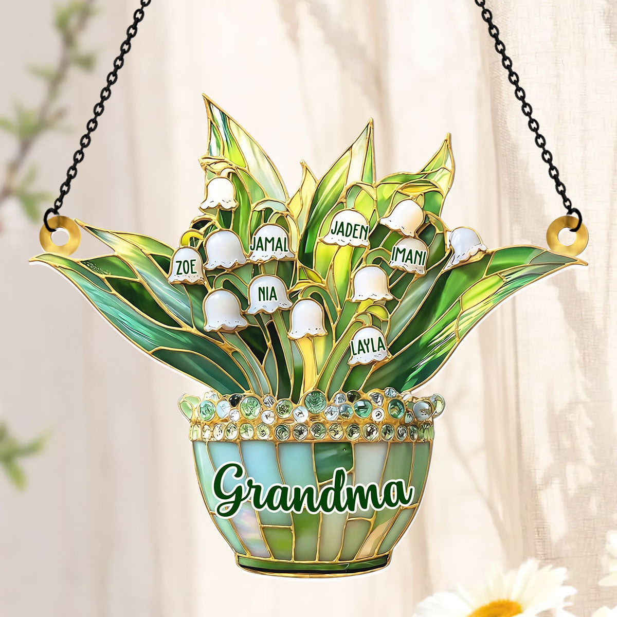 Blooming With Grandma’s Love - Personalized Acrylic Suncatcher