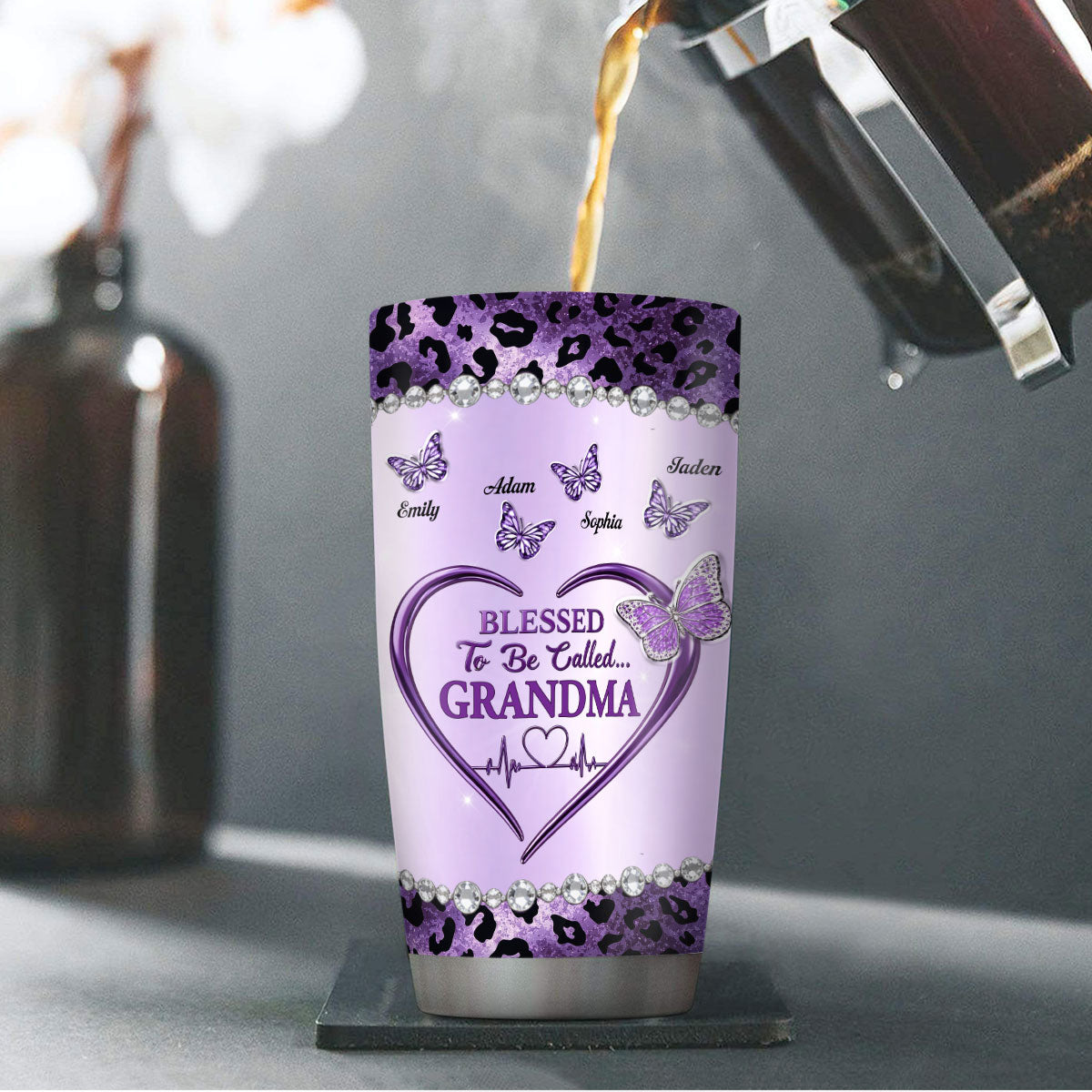 Blessed To Be Called Grandma - Personalized Stainless Steel Tumbler