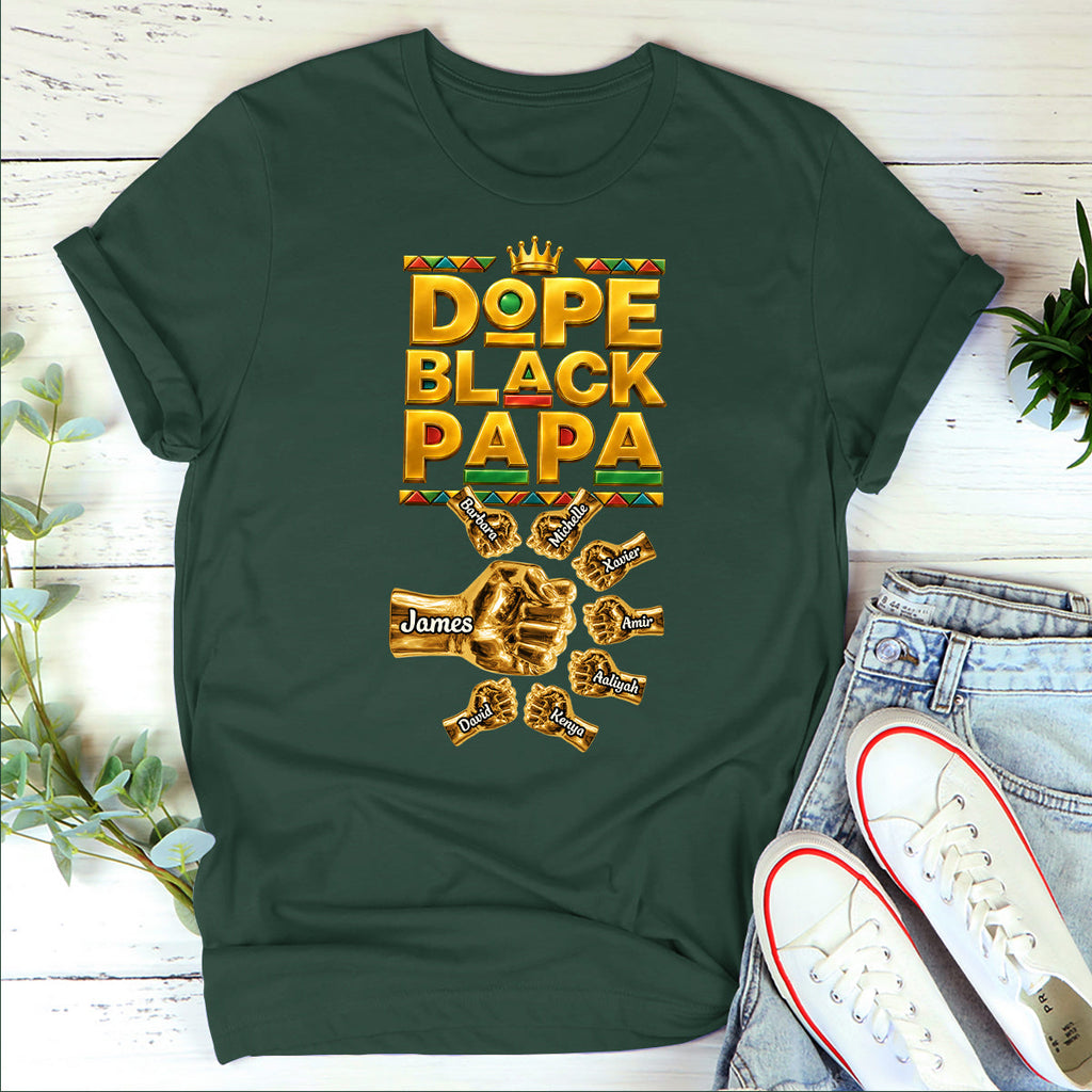 Dope Black Dad - Personalized 2D Unisex T-shirt