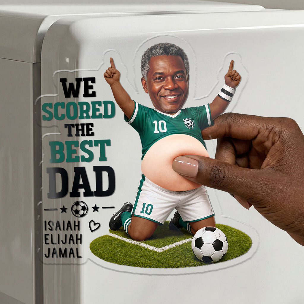 We Scored The Best Dad - Personalized Squishy Fridge Magnet