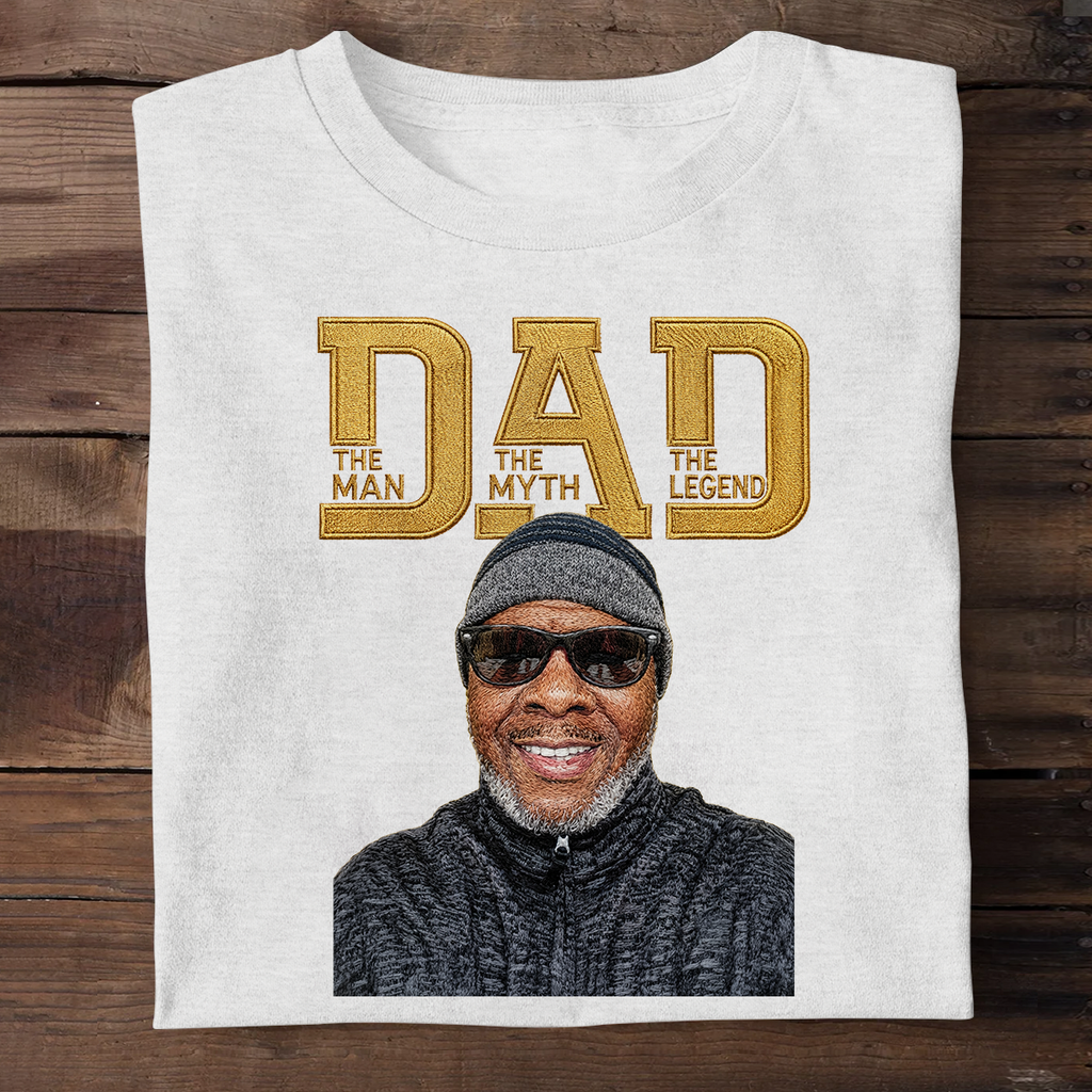 The Man The Myth The Legend Embroidery - Personalized 2D Unisex T-shirt