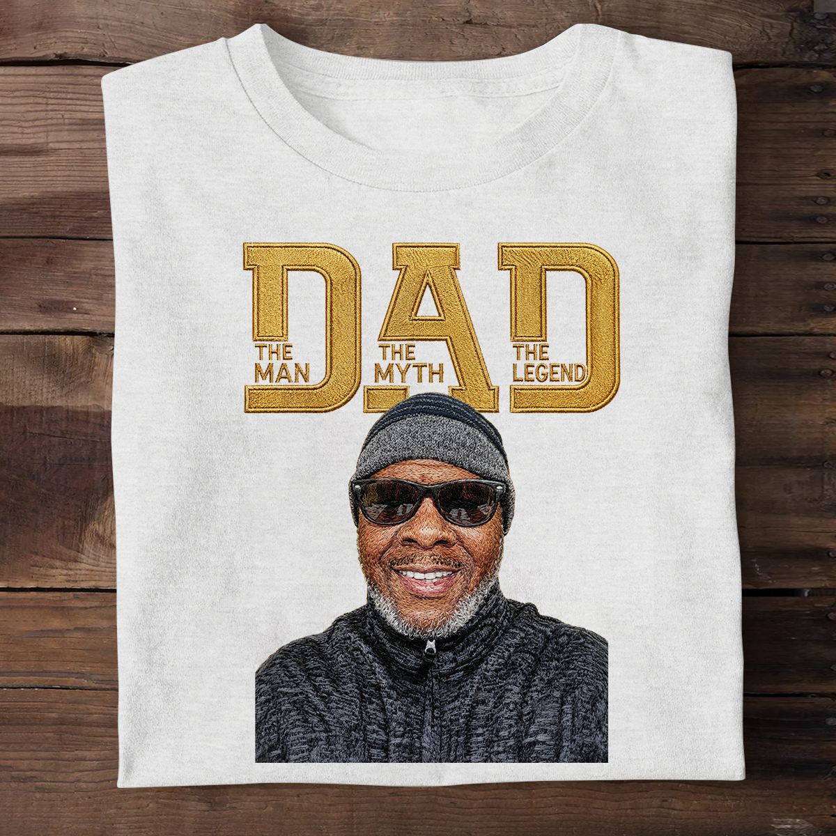 The Man The Myth The Legend Embroidery - Personalized 2D Unisex T-shirt
