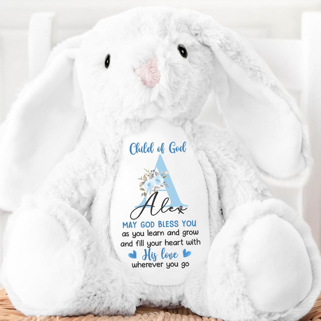 May God Bless You - Personalized Stuffed Bunny