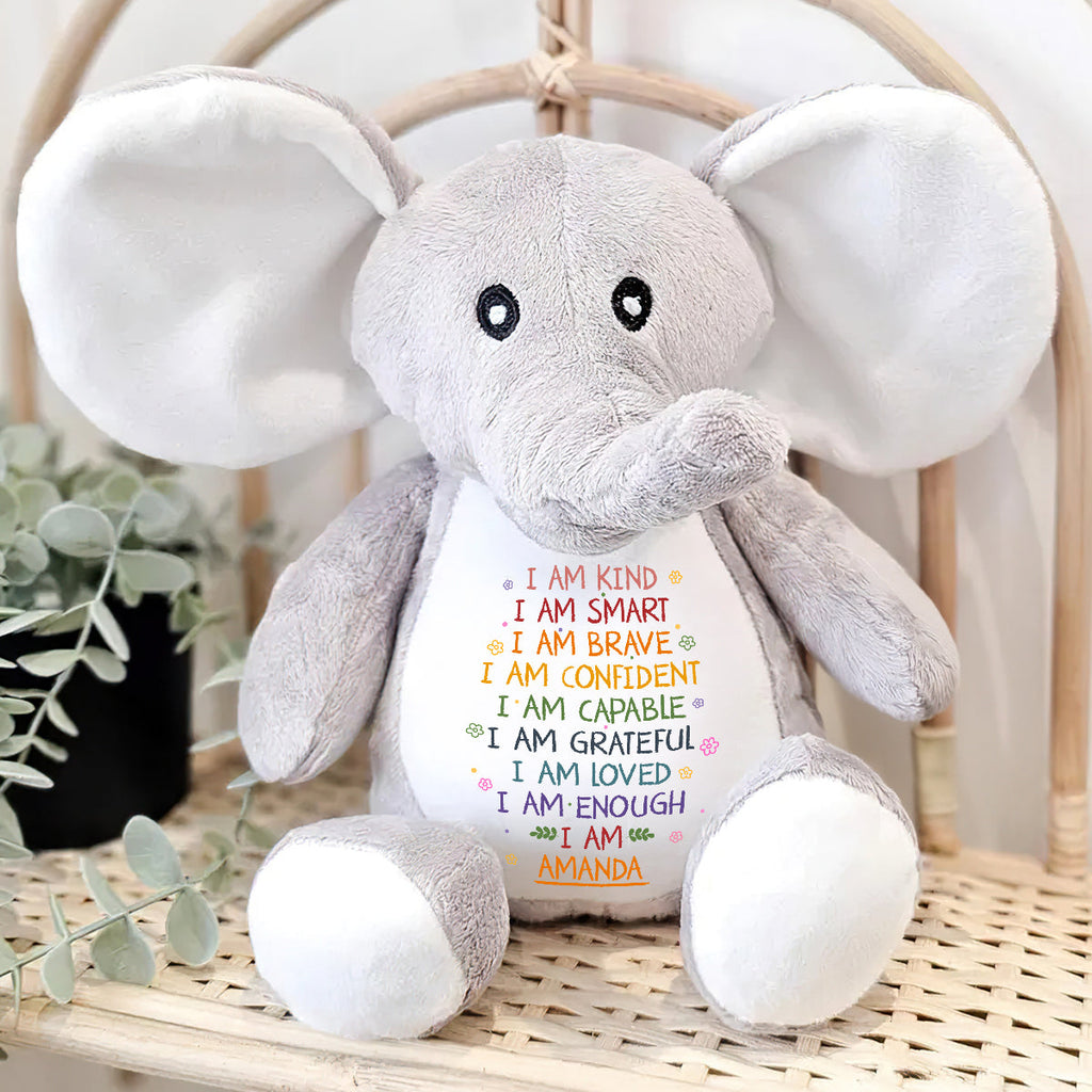 I Am - Personalized Stuffed Elephant