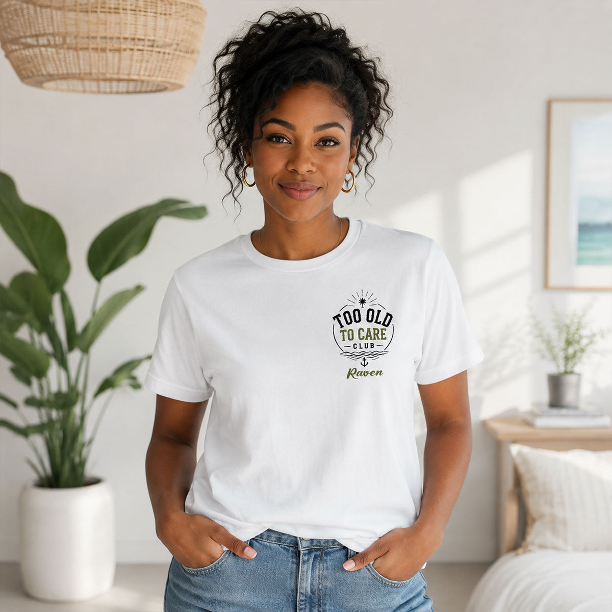 To Old To Care Club Life's Too Short - Personalized T-shirt With Front Back Design