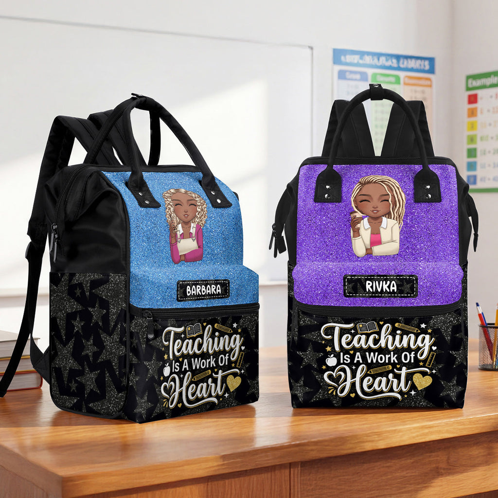 Teaching Is A Work Of Heart - Personalized Duckbilled Backpack