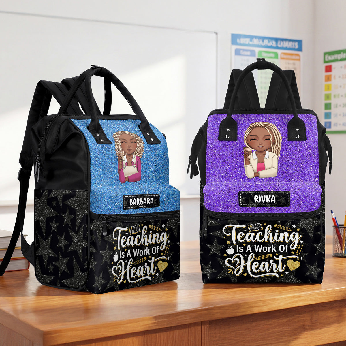 Teaching Is A Work Of Heart - Personalized Duckbilled Backpack