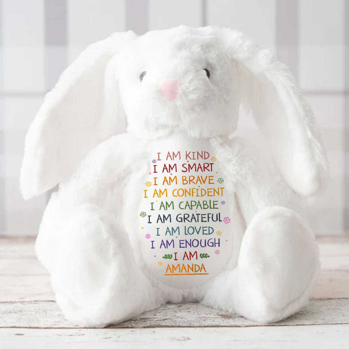 I Am - Personalized Stuffed Bunny