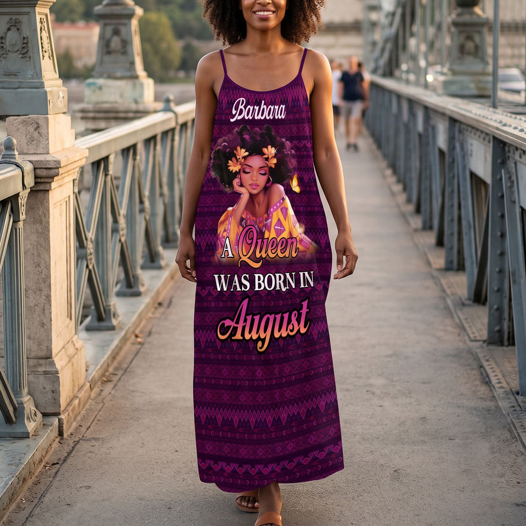 Black Queen - Personalized Backless Cami Maxi Dress
