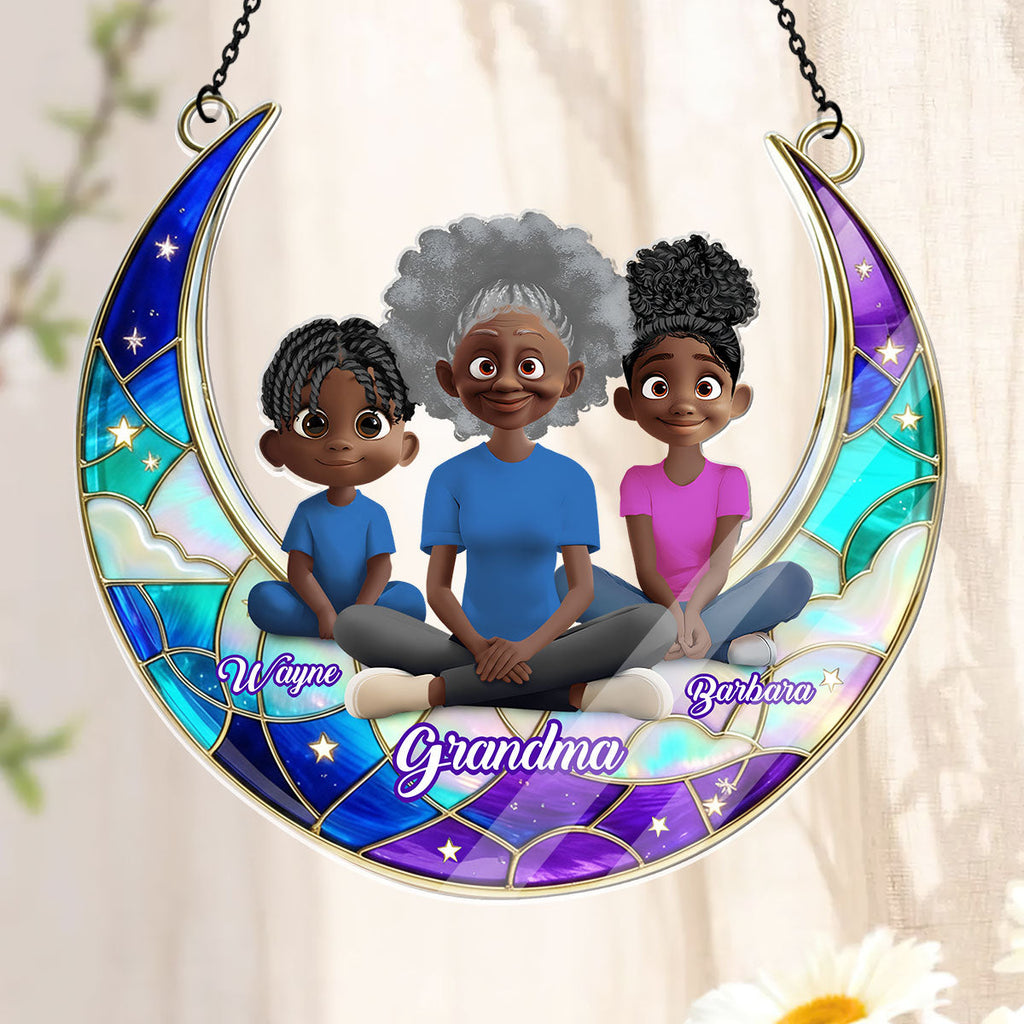 Grandma Mom Moon Love - Personalized Acrylic Suncatcher