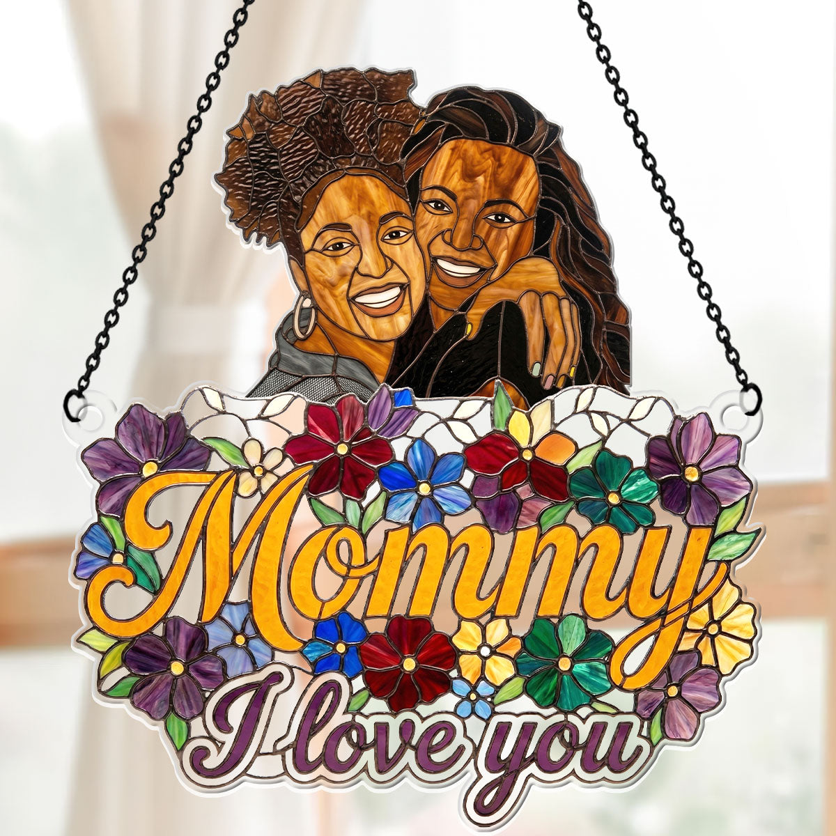 I Love You Flower Garden - Personalized Acrylic Suncatcher