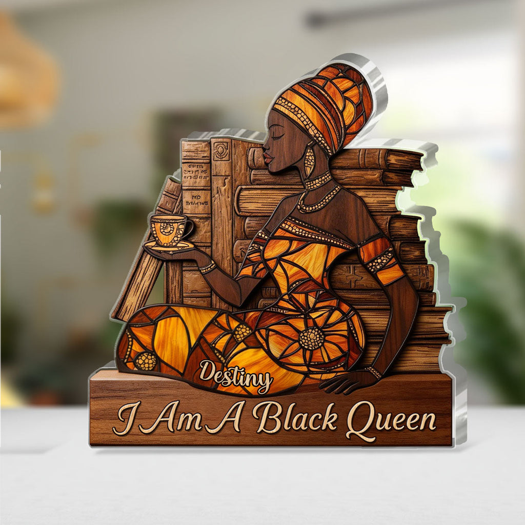 I Am A Black Queen - Personalized Custom Shaped Acrylic Plaque