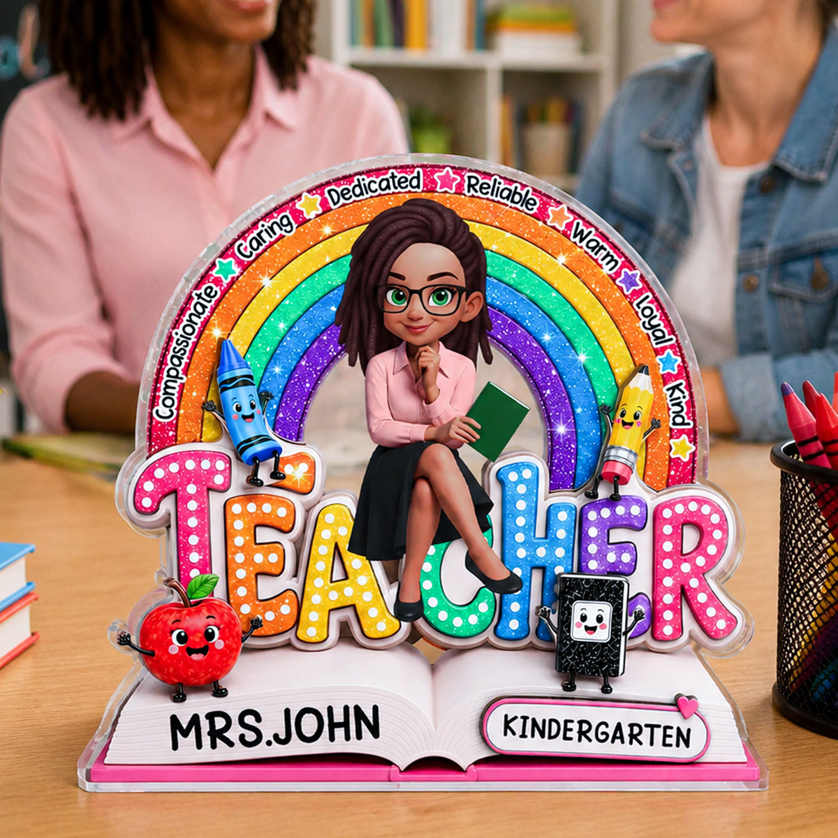 Teacher Teach Love Inspire - Personalized Custom Shaped Acrylic Plaque