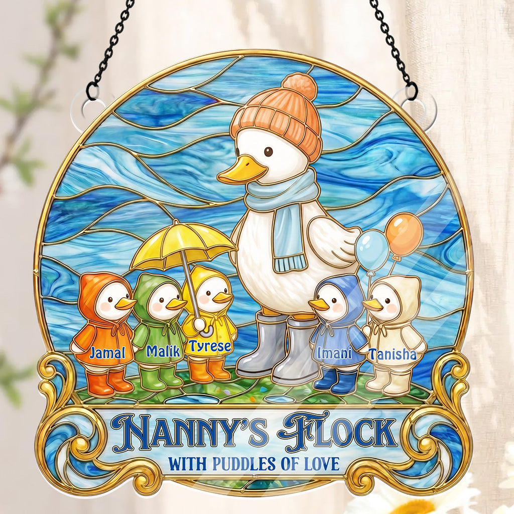 Raincoat Family Flock - Personalized Acrylic Suncatcher