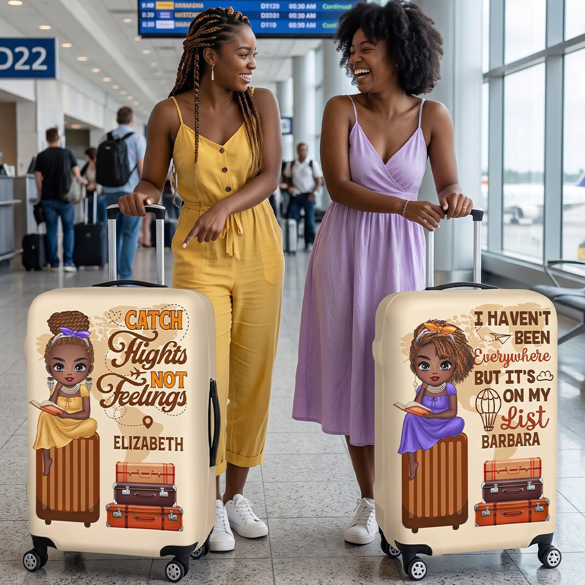 Catch Flights Not Feelings - Personalized Luggage Cover