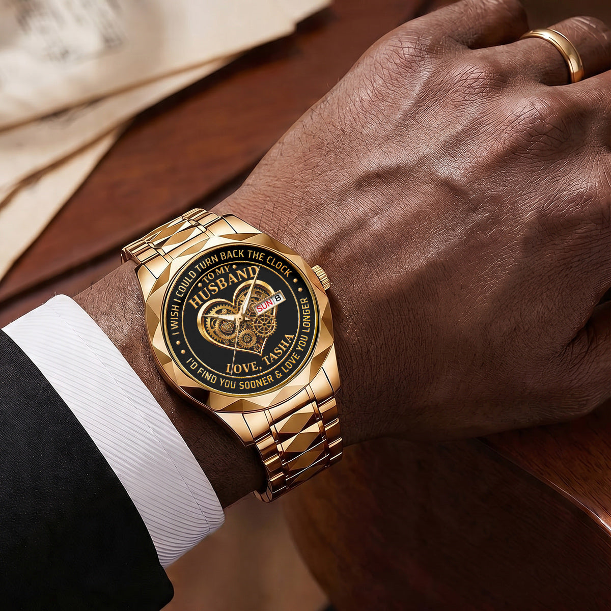 I Wish I Could Turn Back The Clock - Personalized Men's Wrist Watch