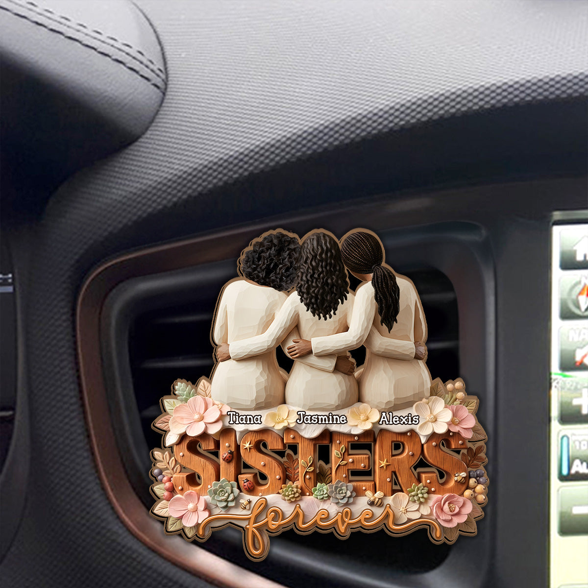 Besties And Sisters Forever - Personalized Car Visor Clip