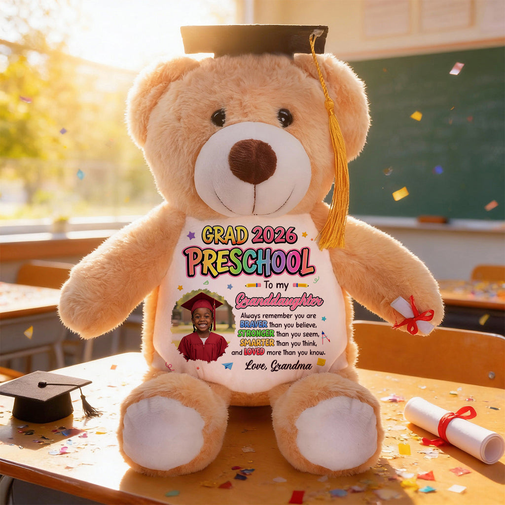 Preschool Kindergarten Graduation Upload Photo - Personalized Graduation Teddy Bear