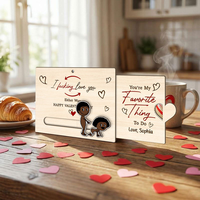 I Fcking Love You Funny Inappropriate Couple - Personalized Wooden Slider Ornament