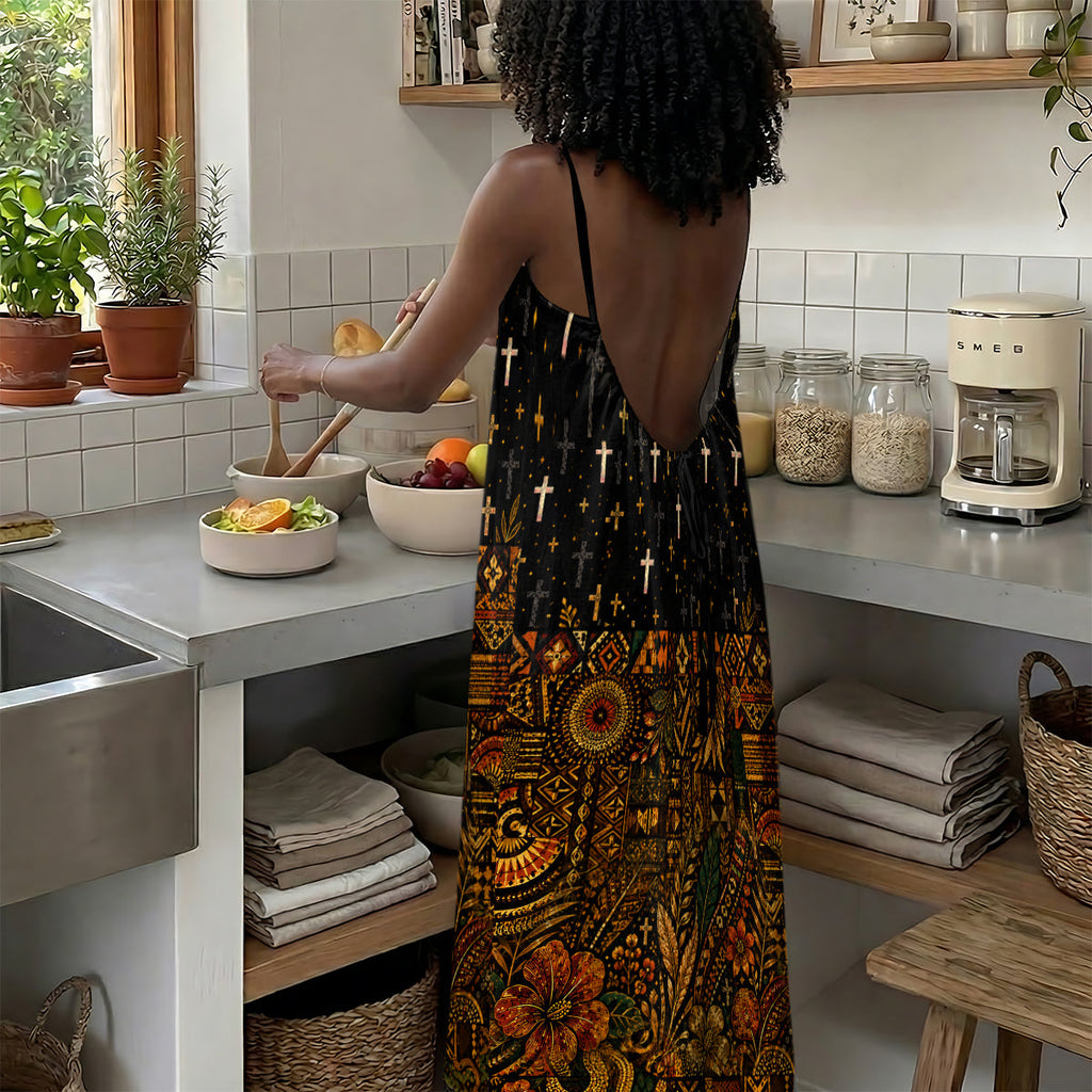 God Don't Play About Me - Personalized Backless Cami Maxi Dress