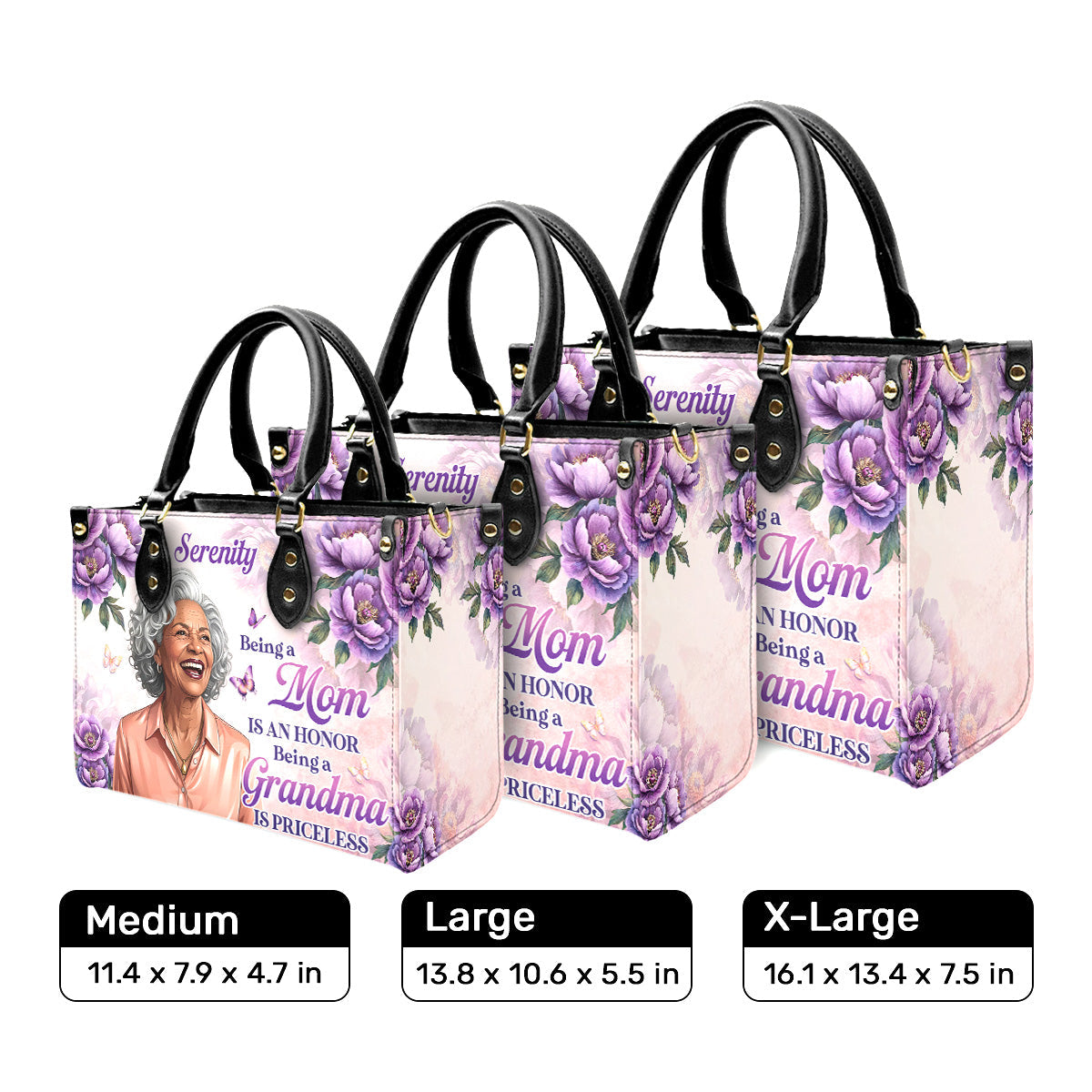 Being A Grandma Is Priceless - Personalized Leather Handbag